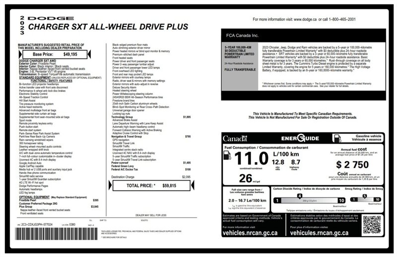 2023 Dodge Charger SXT Plus Blacktop Edition Sunroof AWD - Photo 11 - St Albert, AB T8N 3Z7