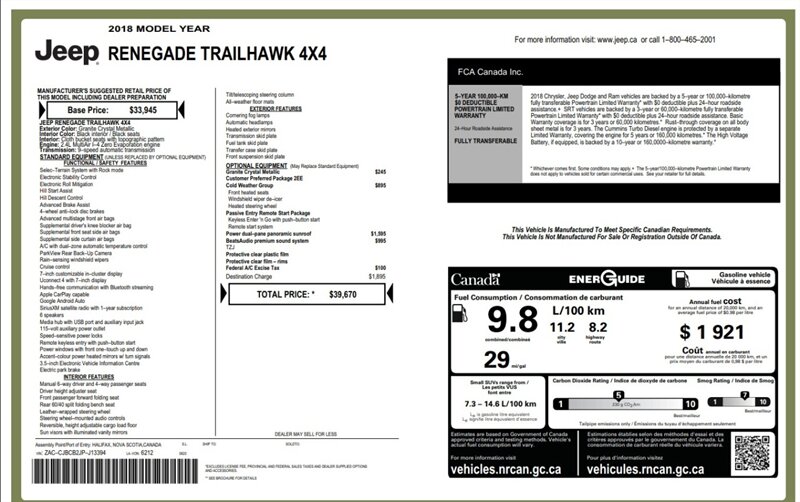 2018 Jeep Renegade Trailhawk 4x4 - Photo 20 - St Albert, AB T8N 3Z7