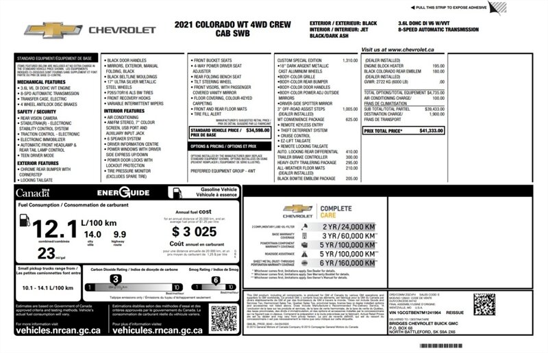 2021 Chevrolet Colorado WT Special Edition 4x4 - Photo 9 - St Albert, AB T8N 3Z7