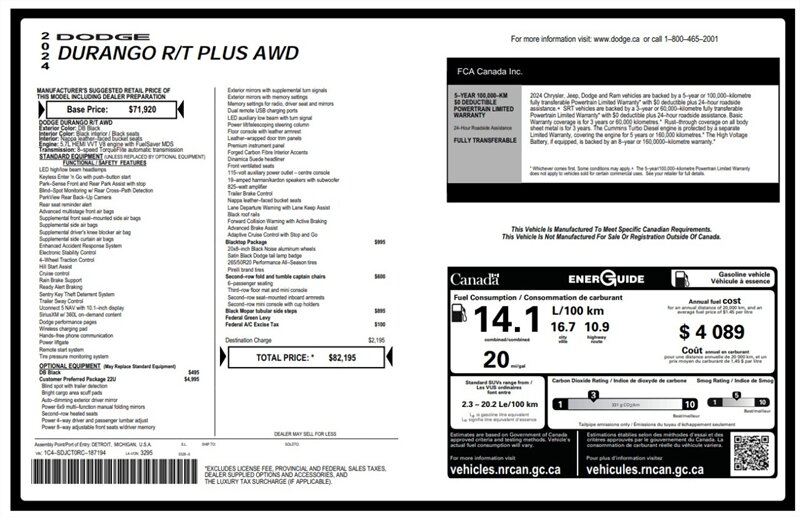 2024 Dodge Durango R/T Plus Blacktop 5.7L Hemi AWD - Photo 29 - St Albert, AB T8N 3Z7