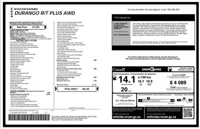 2024 Dodge Durango R/T Plus Blacktop 5.7L Hemi  AWD - Photo 21 - St Albert, AB T8N 3Z7