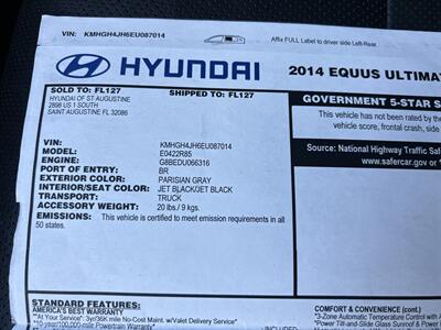 2014 Hyundai Equus ULTIMATE REAR SLIDE SEATS HUD REAR ENT MSRP $68920 - Photo 6 - Houston, TX 77031