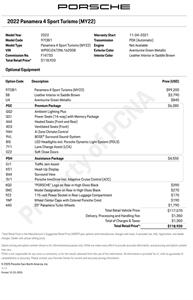 2022 Porsche Panamera 4 SPORT TURISMO HUD PAN0 PREM/ASST PK MSRP $118920   - Photo 3 - Houston, TX 77031