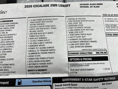 2020 Cadillac Escalade LUXURY REAR ENT 22 " WHLS ONLY 38K MLS MSRP $80410   - Photo 6 - Houston, TX 77031