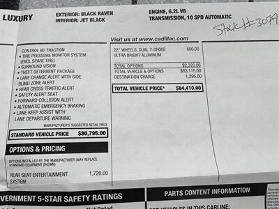 2020 Cadillac Escalade LUXURY REAR ENT 22 " WHLS ONLY 38K MLS MSRP $80410   - Photo 7 - Houston, TX 77031