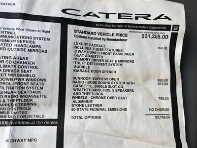 2001 Cadillac Catera LEATHER ROOF CHROME WHLS LUX PKG ORIG MSRP $35703   - Photo 6 - Houston, TX 77031