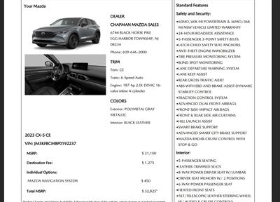 2023 Mazda CX-5 2.5 S CARBON ED NAV CAM ONLY 49K MLS MSRP $32825   - Photo 5 - Houston, TX 77031