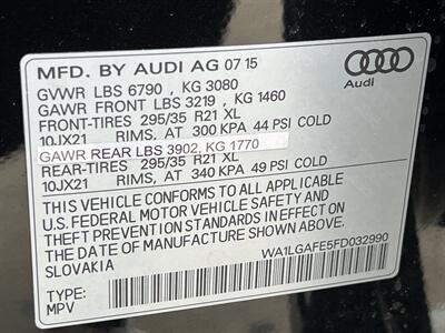 2015 Audi Q7 3.0T QUATTRO PREMIUM PLUS PANO 3rd ROW 54K MILES   - Photo 37 - Houston, TX 77031