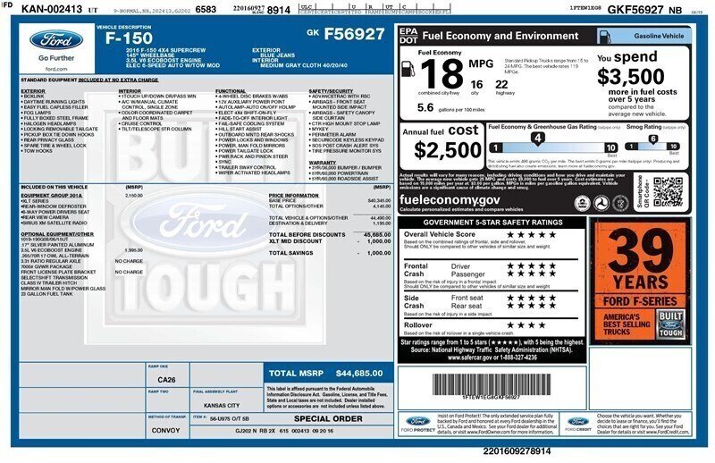 2016 Ford F-150 XLT  
