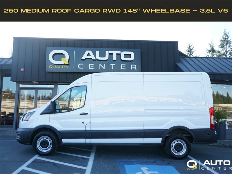 Oxford White 2024 Ford Transit Cargo 250 Medium Roof LB RWD Van Rear-Wheel Drive Automatic