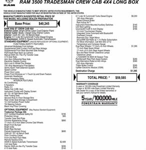 2018 RAM 3500 TRADESMAN, 6.7 CUMMINS 4X4 AISIN 27K MILES 1 OWNER   - Photo 14 - Rancho Cordova, CA 95742