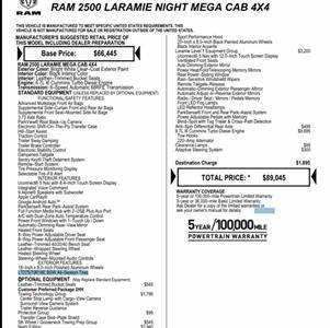 2023 RAM 2500 LARAMIE NIGHT MEGA CAB 4X4, 6.7 CUMMINS 4X4   - Photo 7 - Rancho Cordova, CA 95742