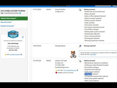 2016 Honda Accord Touring V6 - Photo 2 - Escondido, CA 92025