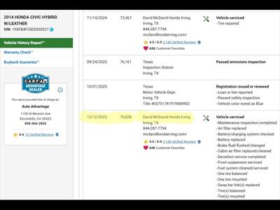 2014 Honda Civic Hybrid w/Leather   - Photo 8 - Escondido, CA 92025