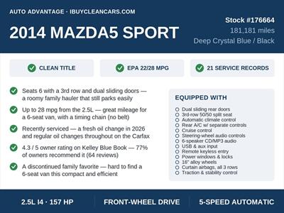 2014 Mazda Mazda5 Sport - Photo 2 - Escondido, CA 92025