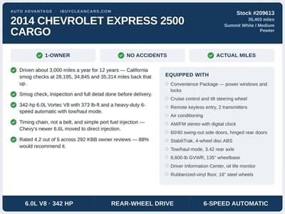 2014 Chevrolet Express 2500   - Photo 2 - Escondido, CA 92025