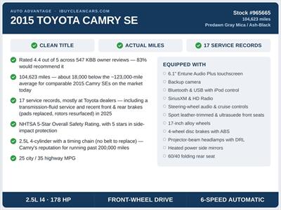 2015 Toyota Camry SE - Photo 2 - Escondido, CA 92025