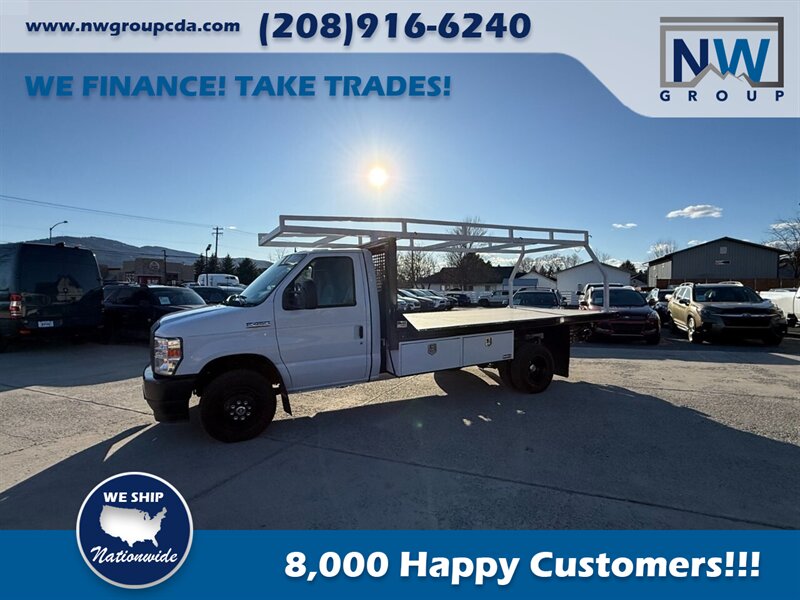 2022 Ford Commercial E450 14' CM Flat Bed.  Brand New! 7.3L V8! Utility Rack with Back Up Camera, - Photo 4 - Post Falls, ID 83854
