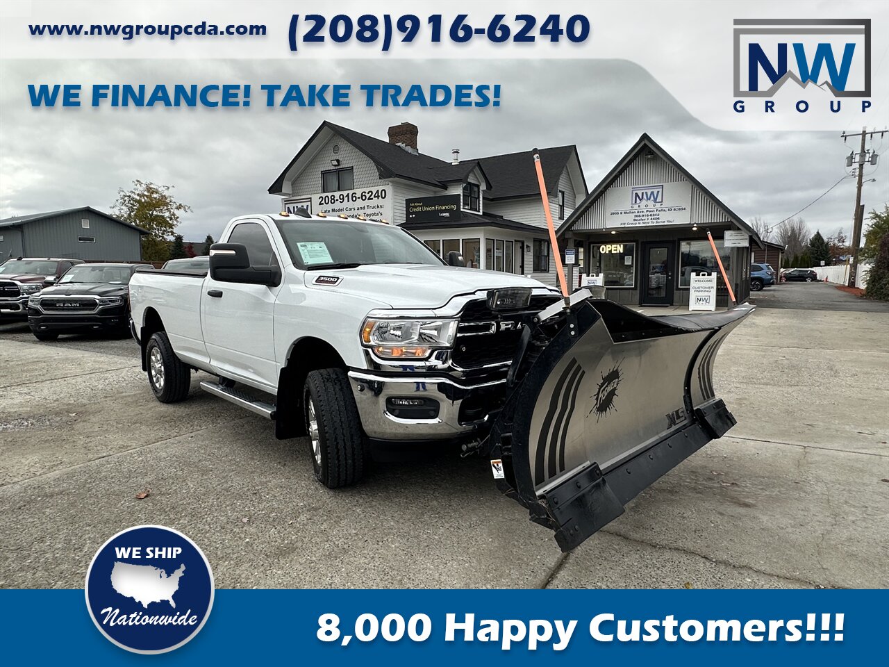 2023 RAM 3500 Tradesman Snow Plow set up 12k!!! Amazing Deal!!! No accidents! Ready to Tackle Anything! • Fully extended: 11 feet • Extended & curved in: 9.9 Feet - Photo 1 - Post Falls, ID 83854