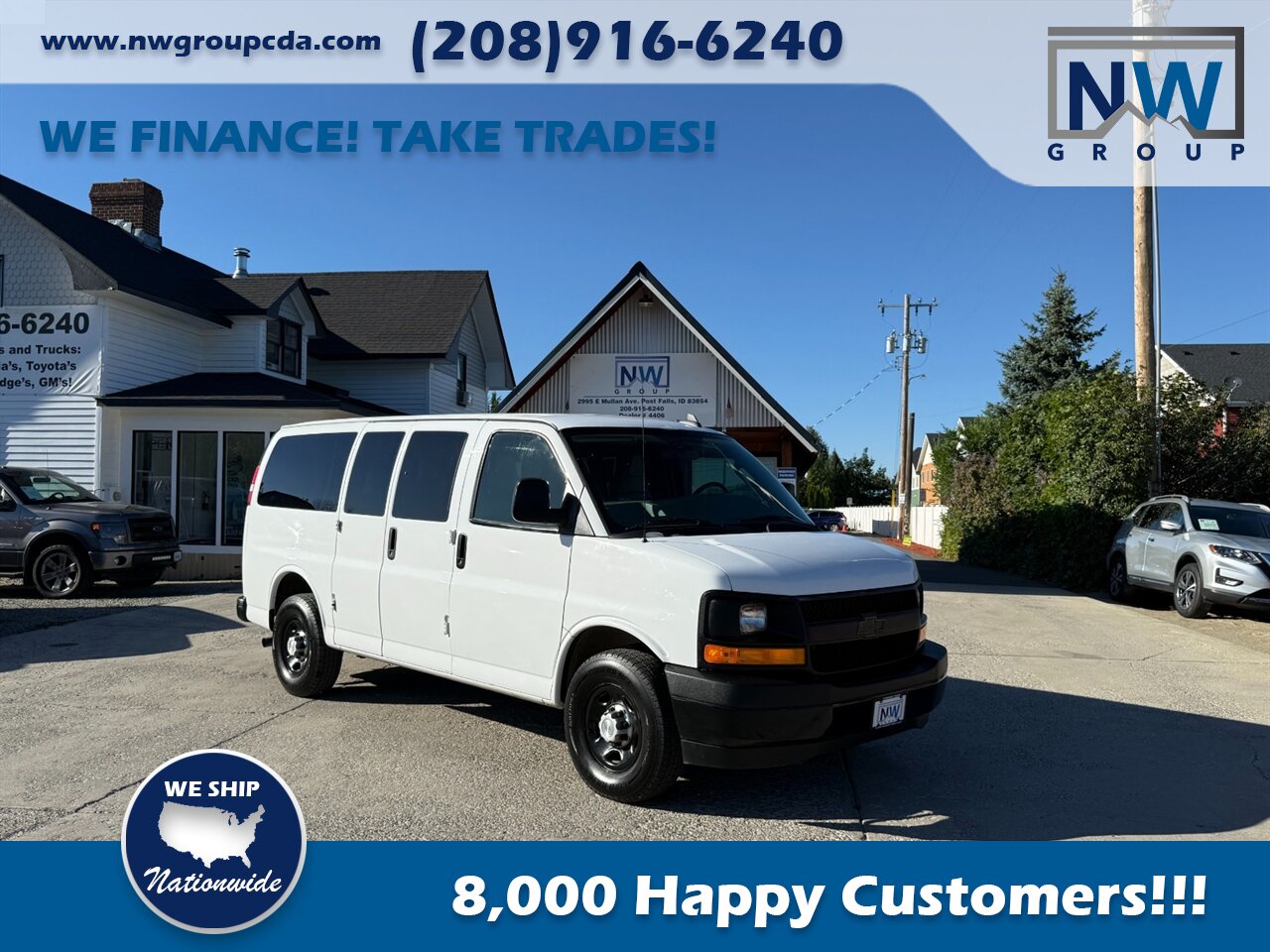 2017 Chevrolet Express LS 2500  65k miles! Passenger Van! (CLEAN TITLE) 6.0L V8 F OHV 16V FLEX FUEL REAR WHEEL DRIVE - Photo 1 - Post Falls, ID 83854