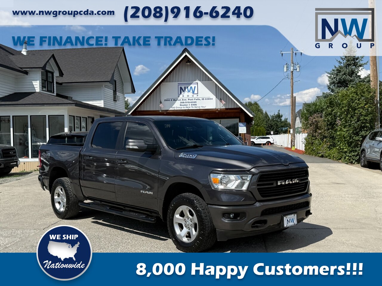 2019 RAM 1500 Big Horn  Clean Title, 62k Miles, New Tires. Leather. Only 62k Miles. - Photo 1 - Post Falls, ID 83854