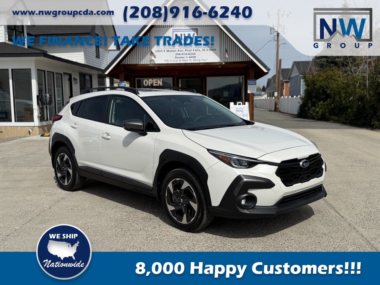 2024 Subaru Crosstrek Limited.  Fully Optioned. 6k miles. Sunroof! Crystal White Pearl-Exterior. Black-Interior. - Photo 1 - Post Falls, ID 83854