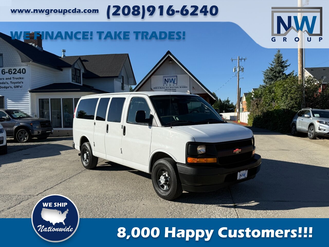 2017 Chevrolet Express LS 2500 107k miles. Passenger Van! 6.0L V8 F OHV 16V FLEX FUEL REAR WHEEL DRIVE (CLEAN TITLE) - Photo 1 - Post Falls, ID 83854