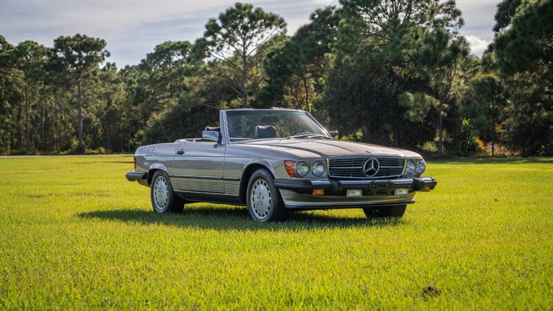 Silver 1989 Mercedes-Benz SL-Class Convertible Rear-Wheel Drive Automatic