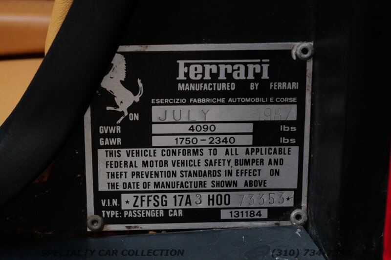 1987 Ferrari Testarossa   - Photo 30 - West Hollywood, CA 90069