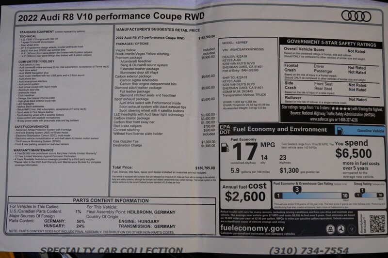 2022 Audi R8 5.2 V10 performance   - Photo 32 - West Hollywood, CA 90069