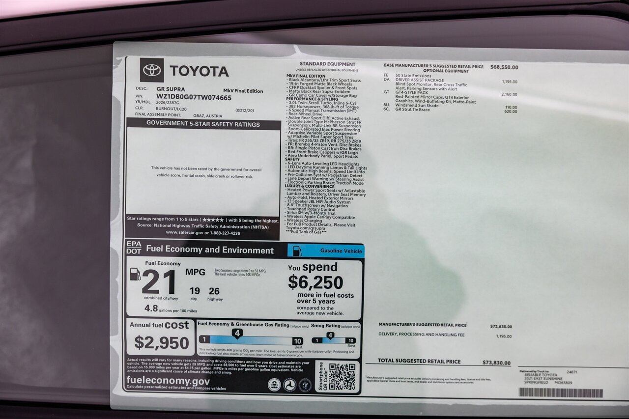 2026 Toyota GR Supra MkV Final Edition   - Photo 54 - Springfield, MO 65802
