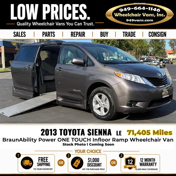 2013 Toyota Sienna LE  Wheelchair Van   - Photo 1 - Laguna Hills, CA 92653