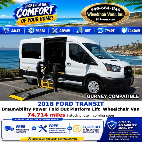 2018 Ford Transit Wheelchair Van   - Photo 1 - Laguna Hills, CA 92653