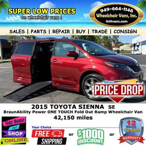 2015 Toyota Sienna SE Wheelchair Van Minivan
