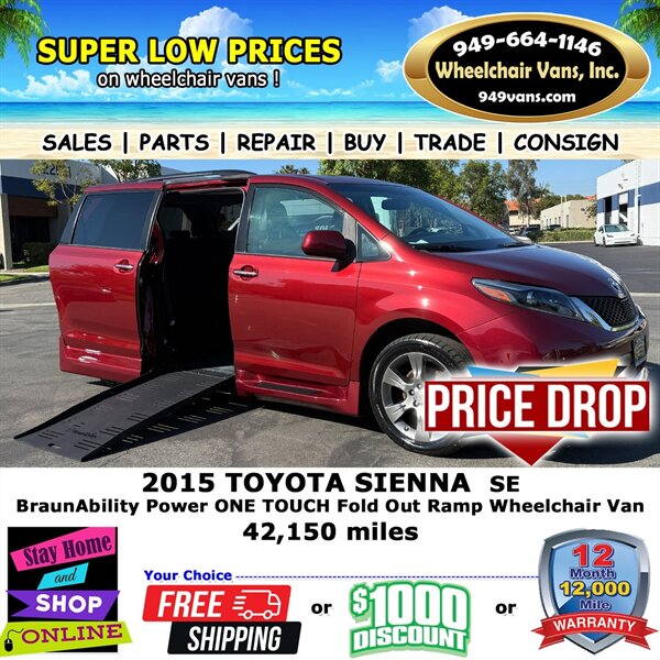 2015 Toyota Sienna SE Wheelchair Van