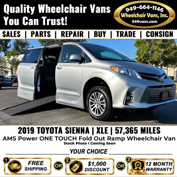 2019 Toyota Sienna XLE Wheelchair Van   - Photo 1 - Laguna Hills, CA 92653