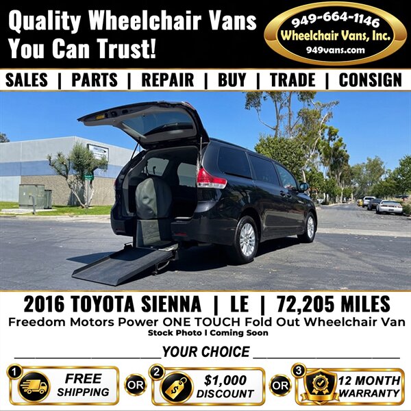 2016 Toyota Sienna LE Mobility Wheelchair Van  