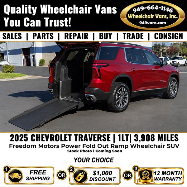 2025 Chevrolet Traverse LT Wheelchair SUV   - Photo 1 - Laguna Hills, CA 92653