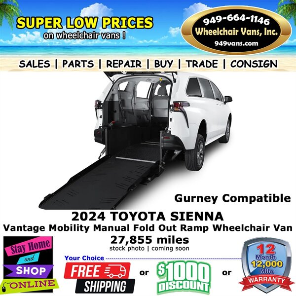 2024 Toyota Sienna LE Wheelchair Van  