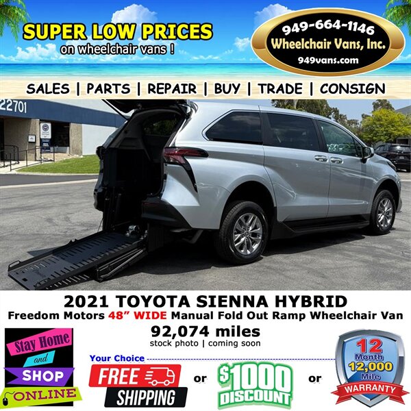 2021 Toyota Sienna Le Wheelchair Van  