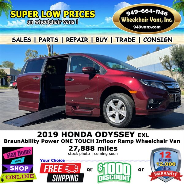 2019 Honda Odyssey EX-L Wheelchair Van   - Photo 1 - Laguna Hills, CA 92653