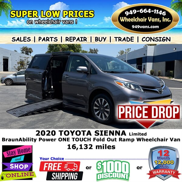 2020 Toyota Sienna Limited Wheelchair Van  