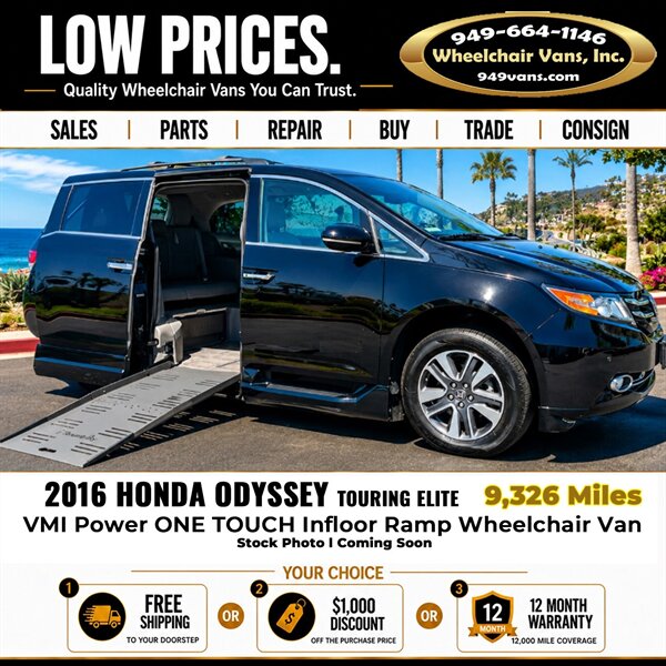 2016 Honda Odyssey Touring Elite Wheelchair Van   - Photo 1 - Laguna Hills, CA 92653