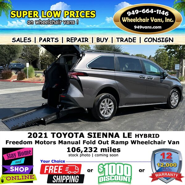 2021 Toyota Sienna LE Wheelchair Van   - Photo 1 - Laguna Hills, CA 92653