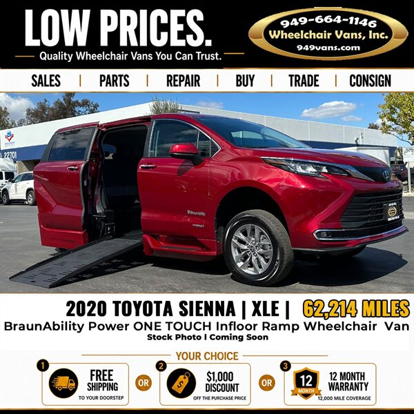 2020 Toyota Sienna XLE Wheelchair Van   - Photo 1 - Laguna Hills, CA 92653