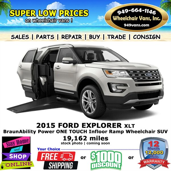 2015 Ford Explorer XLT Wheelchair Van - Photo 1 - Laguna Hills, CA 92653