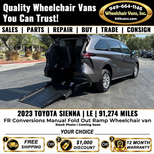 2023 Toyota Sienna LE Wheelchair Van   - Photo 1 - Laguna Hills, CA 92653