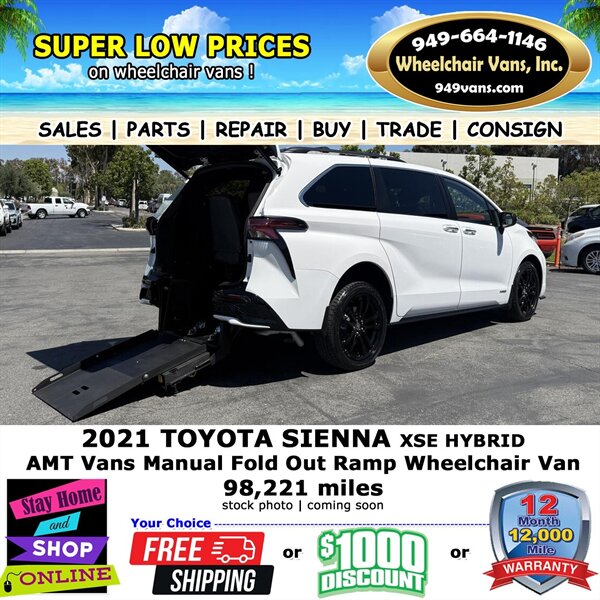2021 Toyota Sienna XSE  Wheelchair Van   - Photo 1 - Laguna Hills, CA 92653