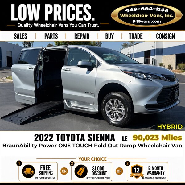 2022 Toyota Sienna LE Wheelchair Van   - Photo 1 - Laguna Hills, CA 92653