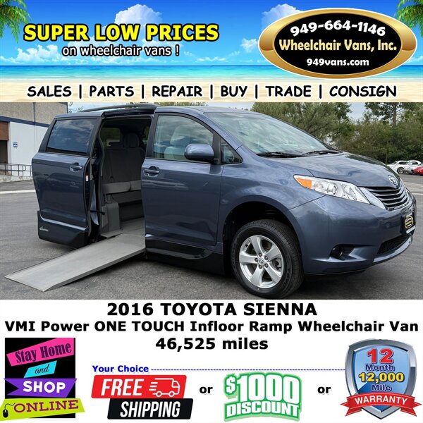 2016 Toyota Sienna Wheelchair Van  